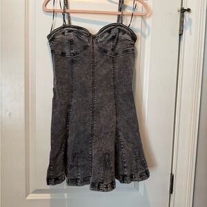 Free People Charcoal Mini Dress NWOT